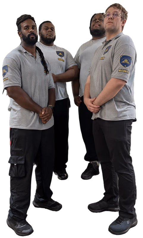The Lavres security team in branded uniforms